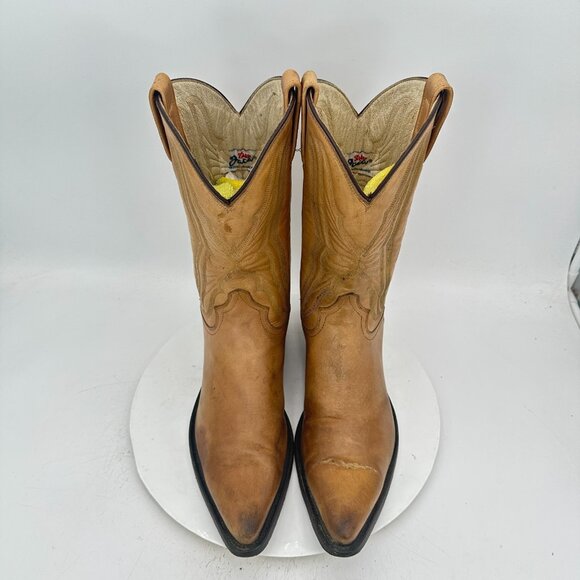 Botas Jaca Men Size MEX 28.5 EE US 10.5 Brown Leather Cowboy Western Boot - Picture 3 of 14